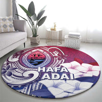 Guam Gadao Round Carpet Hafa Adai Micronesian Tribal Pattern