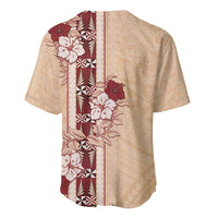 Tonga Language Week Baseball Jersey Hibiscus Tongan Ngatu Pattern LT05 - Polynesian Pride
