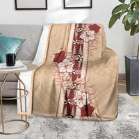 Tonga Language Week Blanket Hibiscus Tongan Ngatu Pattern