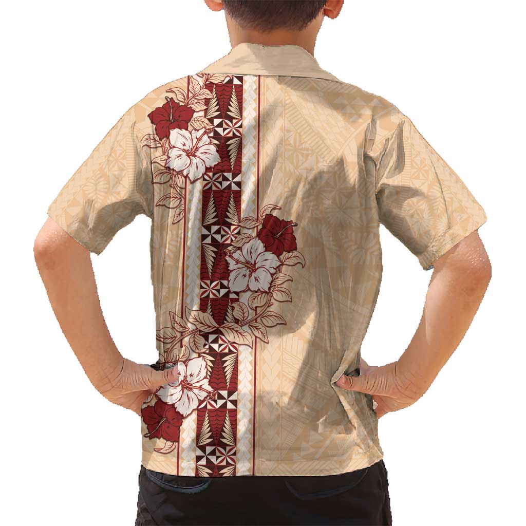 Tonga Language Week Family Matching Long Sleeve Bodycon Dress and Hawaiian Shirt Hibiscus Tongan Ngatu Pattern LT05 - Polynesian Pride