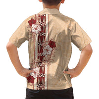 Tonga Language Week Family Matching Long Sleeve Bodycon Dress and Hawaiian Shirt Hibiscus Tongan Ngatu Pattern LT05 - Polynesian Pride