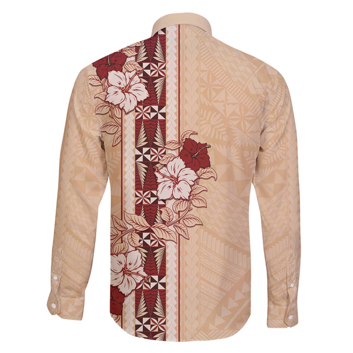 Tonga Language Week Family Matching Off The Shoulder Long Sleeve Dress and Hawaiian Shirt Hibiscus Tongan Ngatu Pattern