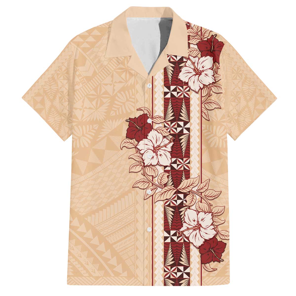 Tonga Language Week Family Matching Puletasi and Hawaiian Shirt Hibiscus Tongan Ngatu Pattern