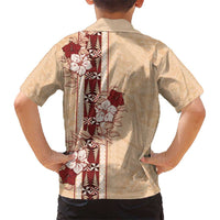 Tonga Language Week Kid Hawaiian Shirt Hibiscus Tongan Ngatu Pattern LT05 - Polynesian Pride