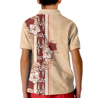 Tonga Language Week Kid Polo Shirt Hibiscus Tongan Ngatu Pattern LT05 - Polynesian Pride