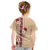 Tonga Language Week Kid T Shirt Hibiscus Tongan Ngatu Pattern LT05 - Polynesian Pride