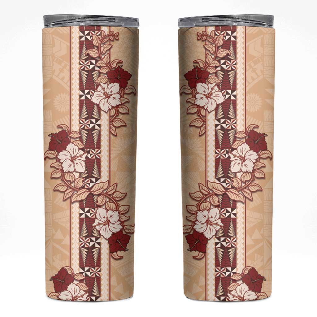 Tonga Language Week Skinny Tumbler Hibiscus Tongan Ngatu Pattern