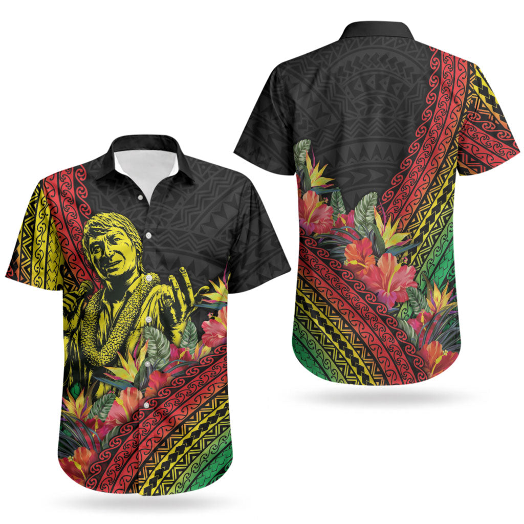Retro Hawaiian Singer Couples Matching Mermaid Dress and Hawaiian Shirt Polynesian Style Tropical Flowers LT05 - Polynesian Pride