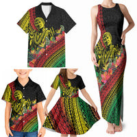 Retro Hawaiian Singer Family Matching Tank Maxi Dress and Hawaiian Shirt Polynesian Style Tropical Flowers LT05 - Polynesian Pride