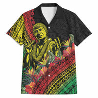 Retro Hawaiian Singer Hawaiian Shirt Polynesian Style Tropical Flowers LT05 Black - Polynesian Pride