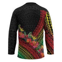 Retro Hawaiian Singer Hockey Jersey Polynesian Style Tropical Flowers LT05 - Polynesian Pride