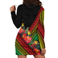 Retro Hawaiian Singer Hoodie Dress Polynesian Style Tropical Flowers LT05 - Polynesian Pride