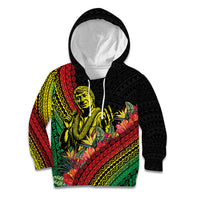 Retro Hawaiian Singer Kid Hoodie Polynesian Style Tropical Flowers LT05 Hoodie Black - Polynesian Pride