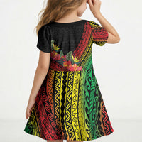 Retro Hawaiian Singer Kid Short Sleeve Dress Polynesian Style Tropical Flowers LT05 - Polynesian Pride
