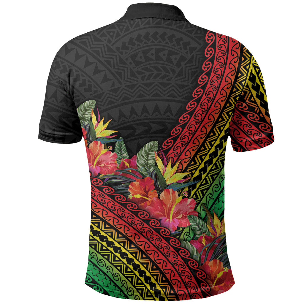 Retro Hawaiian Singer Polo Shirt Polynesian Style Tropical Flowers LT05 - Polynesian Pride