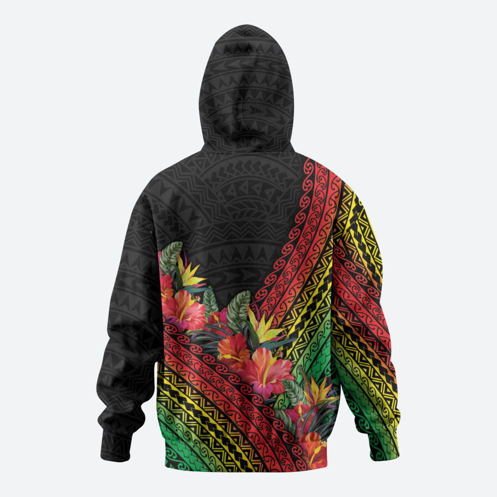 Retro Hawaiian Singer Zip Hoodie Polynesian Style Tropical Flowers LT05 - Polynesian Pride