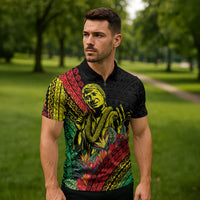Retro Hawaiian Singer Zipper Polo Shirt Polynesian Style Tropical Flowers LT05 - Polynesian Pride