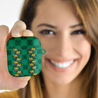 Hawaii Waikiki King AirPods Case Green Quilt With Pua Manu LT05 - Polynesian Pride
