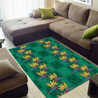 Hawaii Waikiki King Area Rug Green Quilt With Pua Manu LT05 - Polynesian Pride