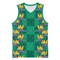Hawaii Waikiki King Basketball Jersey Green Quilt With Pua Manu LT05 Unisex Green - Polynesian Pride