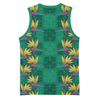 Hawaii Waikiki King Basketball Jersey Green Quilt With Pua Manu LT05 - Polynesian Pride