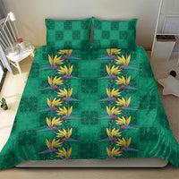 Hawaii Waikiki King Bedding Set Green Quilt With Pua Manu LT05 - Polynesian Pride