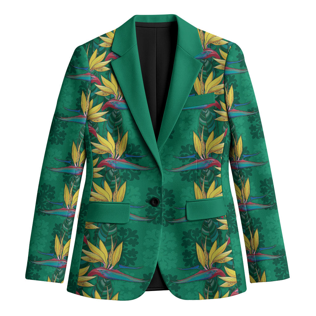 Hawaii Waikiki King Blazer Green Quilt With Pua Manu