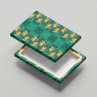 Hawaii Waikiki King Canvas Wall Art Green Quilt With Pua Manu LT05 - Polynesian Pride
