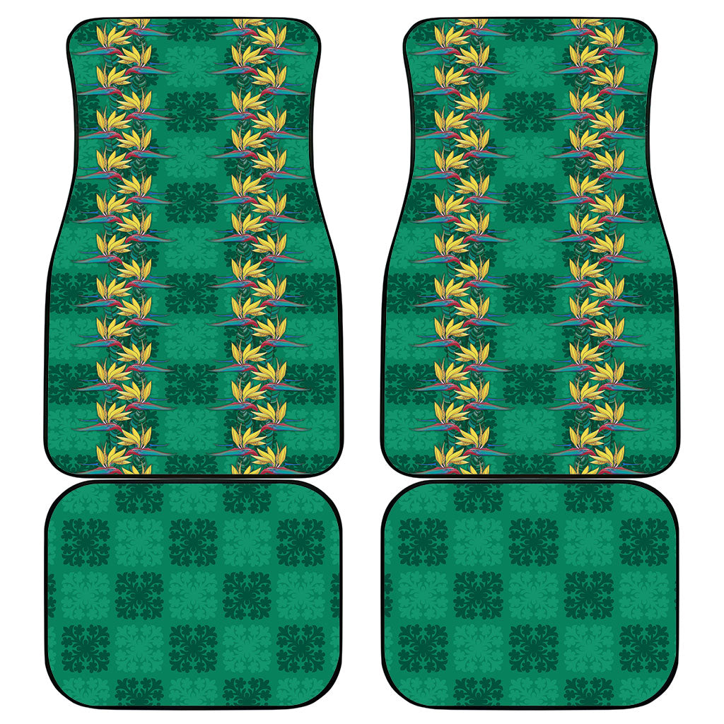Hawaii Waikiki King Car Mats Green Quilt With Pua Manu LT05 - Polynesian Pride