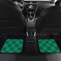 Hawaii Waikiki King Car Mats Green Quilt With Pua Manu LT05 Set 2pcs - Back Green - Polynesian Pride