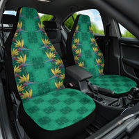 Hawaii Waikiki King Car Seat Cover Green Quilt With Pua Manu LT05 One Size Green - Polynesian Pride