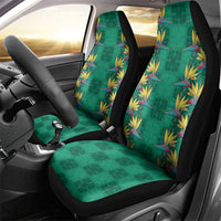 Hawaii Waikiki King Car Seat Cover Green Quilt With Pua Manu LT05 - Polynesian Pride