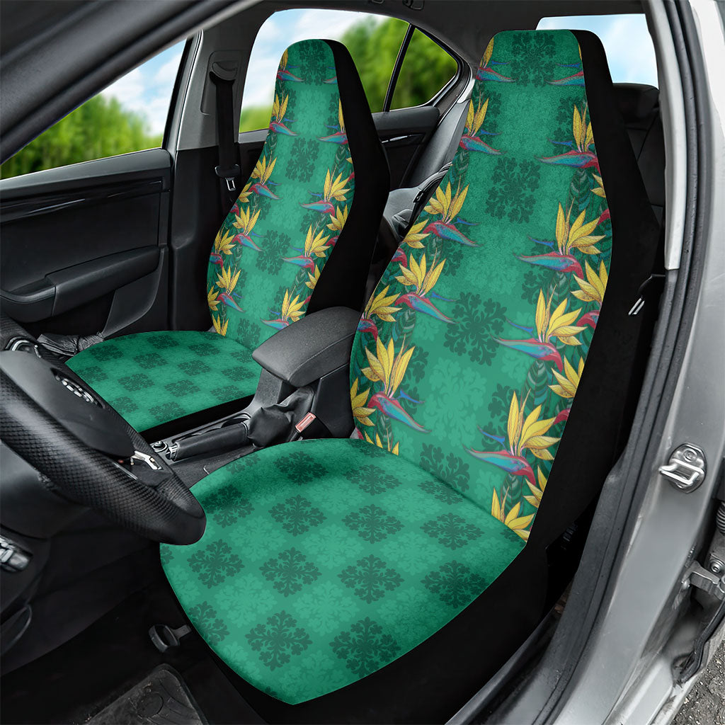 Hawaii Waikiki King Car Seat Cover Green Quilt With Pua Manu LT05 - Polynesian Pride