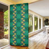 Hawaii Waikiki King Door Cover Green Quilt With Pua Manu LT05 - Polynesian Pride