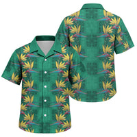 Hawaii Waikiki King Family Matching Mermaid Dress and Hawaiian Shirt Green Quilt With Pua Manu LT05 Son's Shirt Green - Polynesian Pride