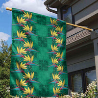 Hawaii Waikiki King Garden Flag Green Quilt With Pua Manu LT05 - Polynesian Pride