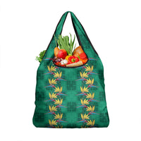 Hawaii Waikiki King Grocery Bag Green Quilt With Pua Manu LT05 1-pack One Size Green - Polynesian Pride