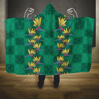 Hawaii Waikiki King Hooded Blanket Green Quilt With Pua Manu LT05 - Polynesian Pride
