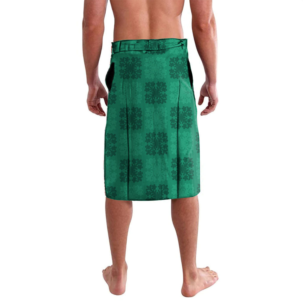 Hawaii Waikiki King Lavalava Green Quilt With Pua Manu LT05 - Polynesian Pride