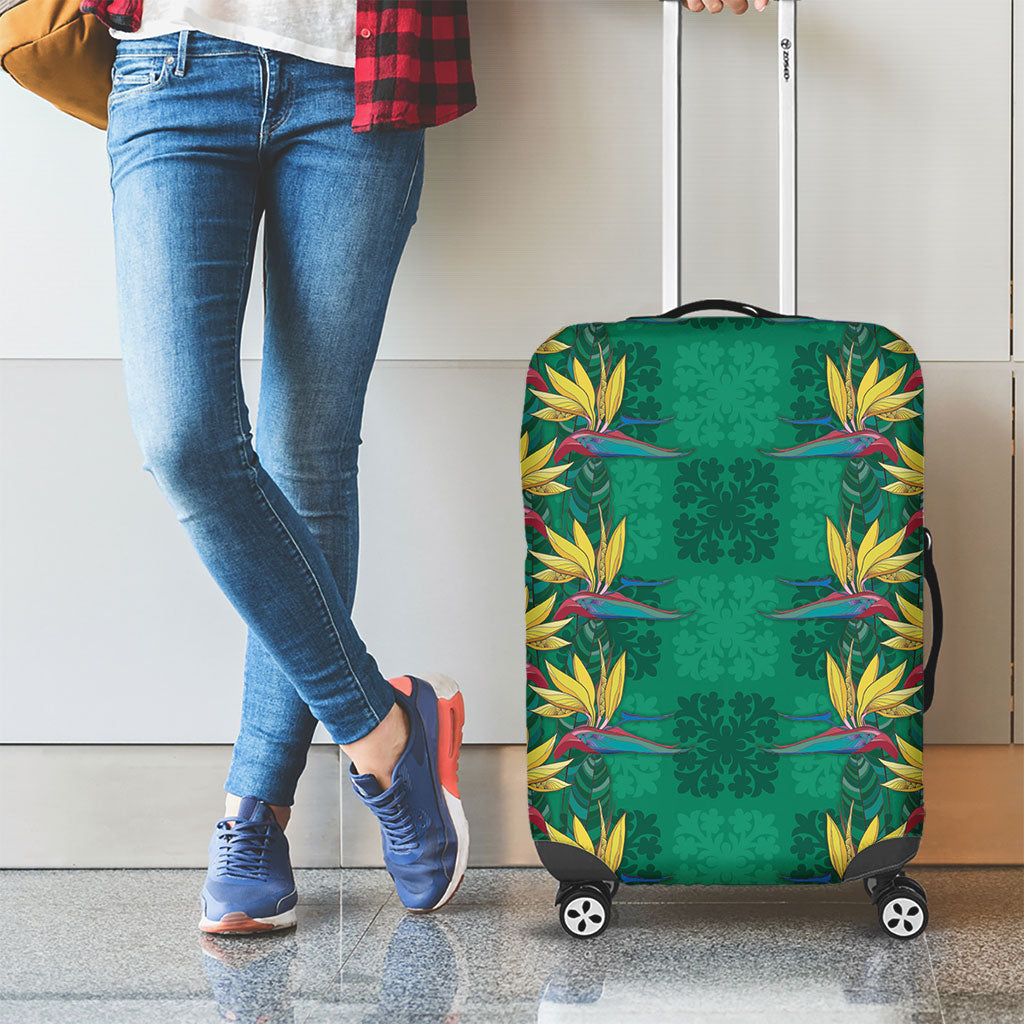 Hawaii Waikiki King Luggage Cover Green Quilt With Pua Manu LT05 - Polynesian Pride