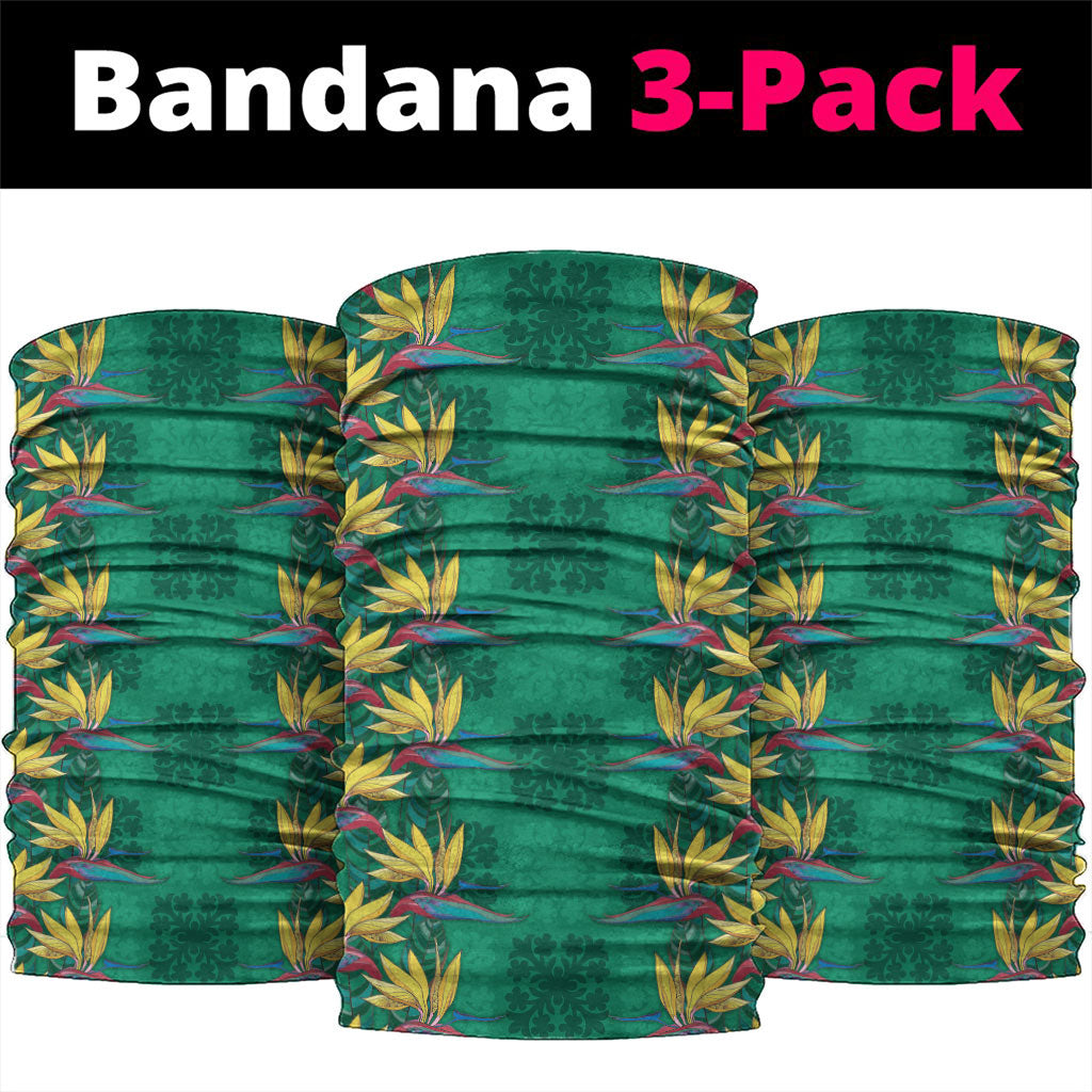 Hawaii Waikiki King Neck Gaiter Green Quilt With Pua Manu LT05 package One Size: 25*50cm Green - Polynesian Pride