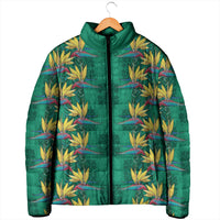 Hawaii Waikiki King Padded Jacket Green Quilt With Pua Manu LT05 - Polynesian Pride