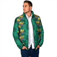 Hawaii Waikiki King Padded Jacket Green Quilt With Pua Manu LT05 - Polynesian Pride