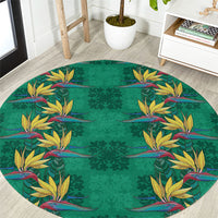 Hawaii Waikiki King Round Carpet Green Quilt With Pua Manu LT05 Green - Polynesian Pride