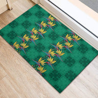 Hawaii Waikiki King Rubber Doormat Green Quilt With Pua Manu LT05 - Polynesian Pride
