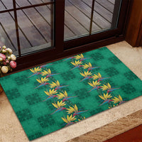 Hawaii Waikiki King Rubber Doormat Green Quilt With Pua Manu LT05 - Polynesian Pride