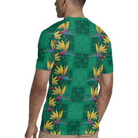 Hawaii Waikiki King Rugby Jersey Green Quilt With Pua Manu LT05 - Polynesian Pride