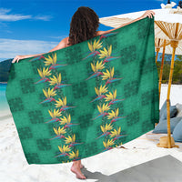 Hawaii Waikiki King Sarong Green Quilt With Pua Manu LT05 One Size 44 x 66 inches Green - Polynesian Pride