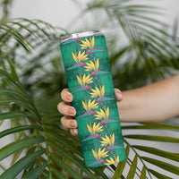 Hawaii Waikiki King Skinny Tumbler Green Quilt With Pua Manu LT05 - Polynesian Pride