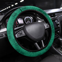 Hawaii Waikiki King Steering Wheel Cover Green Quilt With Pua Manu LT05 Universal Fit Green - Polynesian Pride